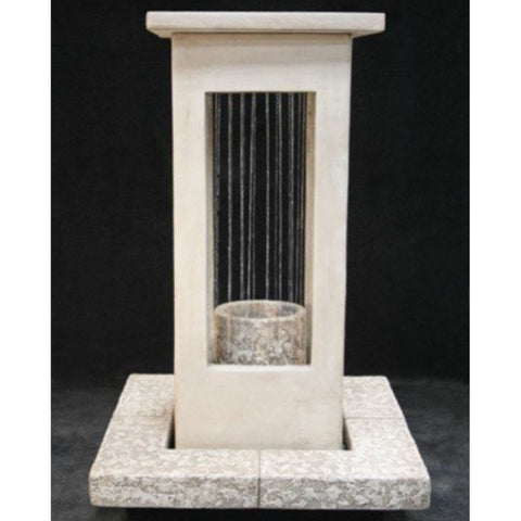 Smooth Curtain Rain Outdoor Fountain - Short with Column With Dark Background