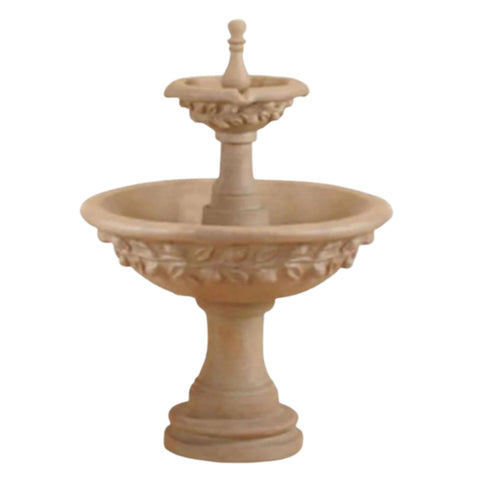 Sorrento Lemon Two Tier Fountain With Plain White Background