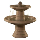 Spanish Two Tier Garden Water Fountain With Plain White Background