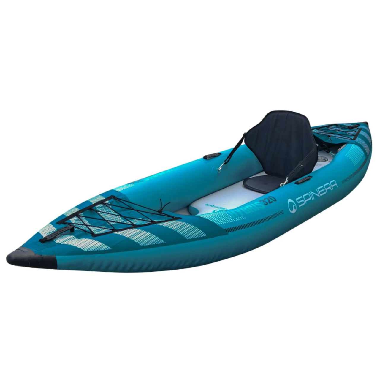 Spinera Hybris 320 Kayak Slightly Angled Facing Left And Set Is Adjusted Backward