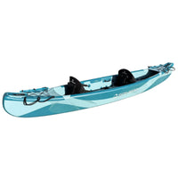 Thumbnail for Spinera Molveno 410 Inflatable Kayak Side View Showing Two Seats Facing Back, Bungee And Handle Grip