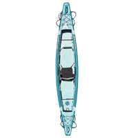 Thumbnail for Spinera Molveno 410 Kayak Top View Showing One Seat, Bungee Cords, Footrest, Drain Plug And Handles