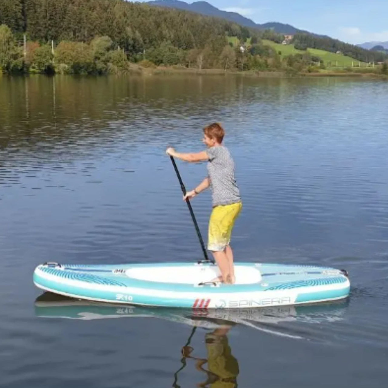 Spinera SK10 SUP Kayak With a Boy Paddling on Lake