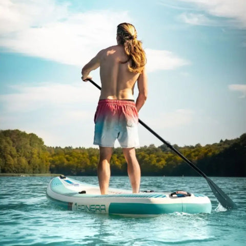 Spinera SK10 SUP Kayak With a Man Paddling on Clear Blue Water