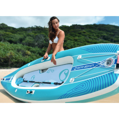 Spinera SK10 SUP Kayak With a Woman Holding Kayak on Beach