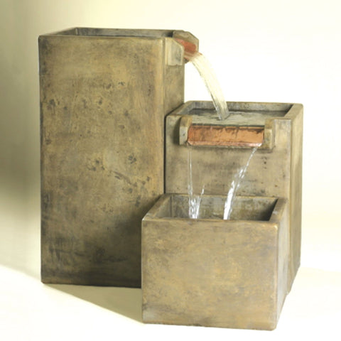 Square Cascade Fountain With Colored Background