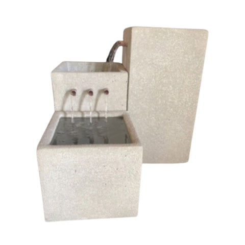 Square Streams Garden Cascade Water Display With White Background