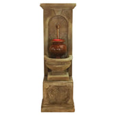 St. Helena Urn Fountain For Rustic Iron Spout With Plain White Background