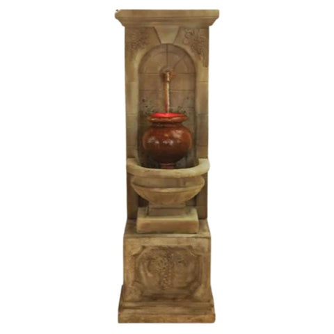 St. Helena Urn Fountain For Rustic Iron Spout With Plain White Background
