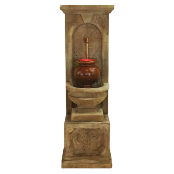 St. Helena Urn Fountain For Rustic Iron Spout With Plain White Background