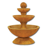 Terso Three Tier Fountain Short With Spillways With Plain White Background
