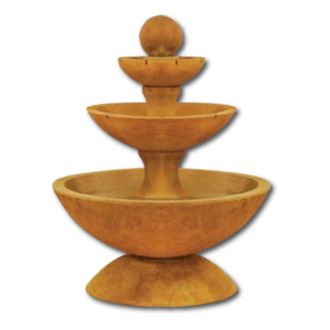Terso Three Tier Fountain Short With Spillways With Plain White Background