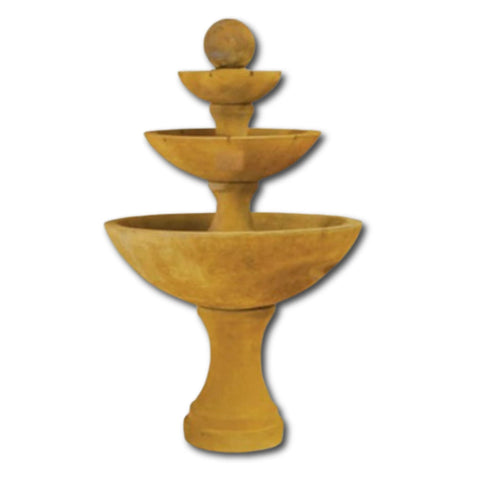 Terso Three Tier Fountain With Spillways With Plain White Background
