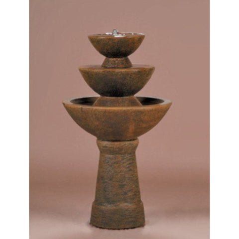 Three Tier Color Bowl Garden Fountain - Tall With Colored Background