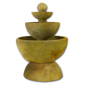 Tondo Three Tier Fountain With Spillways With Plain White Background