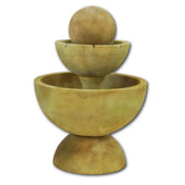 Tondo Two Tier Fountain With Spillways With Plain White Background