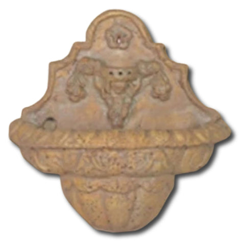 Travertine Angel Wall Fountain With Plain White Background