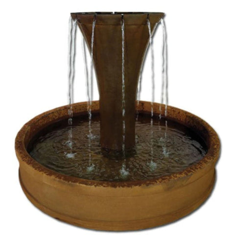 Trome Round Pond Fountain With Plain White Background