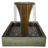 Trome Square Pond Fountain With Plain White Background