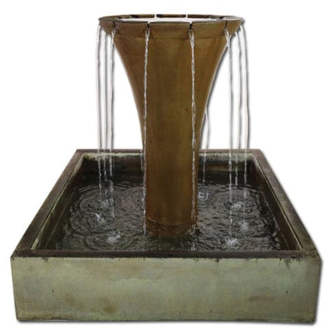 Trome Square Pond Fountain With Plain White Background