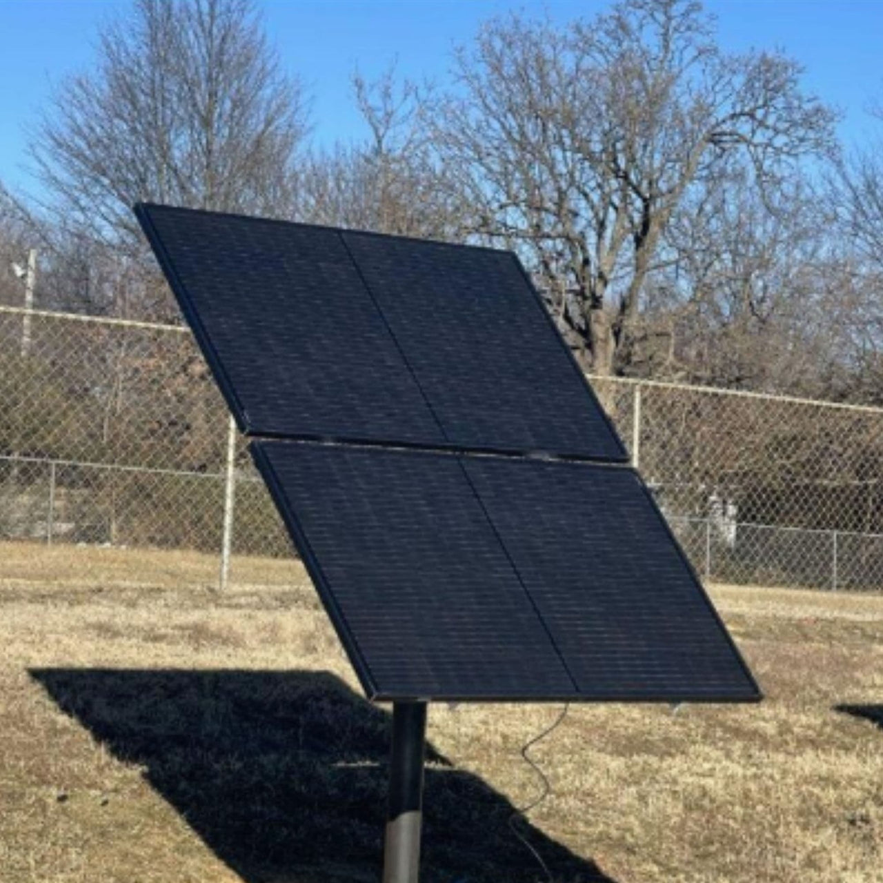 TurboAir Direct Drive Solar Aeration System Placed On Dry Field