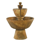 Tuscan Multi-Tiered Courtyard Fountain With Plain White Background