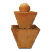 Two Tier Fountain With Ball With Plain White Background