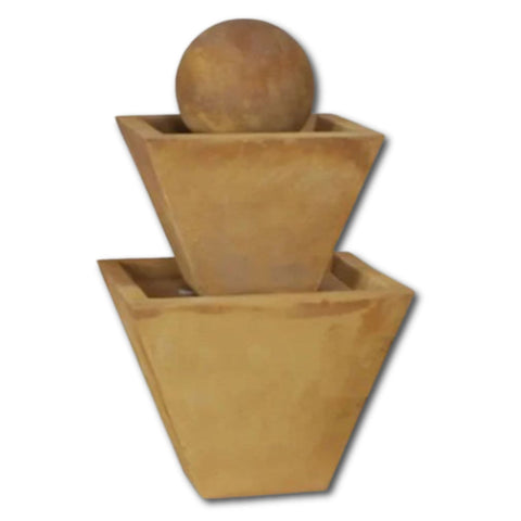 Two Tier Modern Fountain With Plain White Background