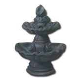 Two Tier Shell Fountain With Water Pitcher With Plain White Background
