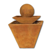 Two Tiered Tapered Square Fountain With Plain White Background