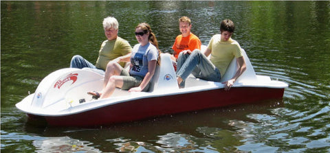 4 person pedal boat Adventure Glass 6 Person 4 peddler SeaVenture Paddle Boat – Pond Haven
