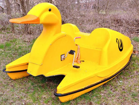duck pedal boat Adventure Glass Yellow Duck Platform 4 Person Paddle Boat – Pond Haven