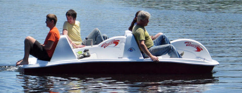 6 person pedal boat Adventure Glass 6 Person 4 peddler SeaVenture Paddle Boat – Pond Haven