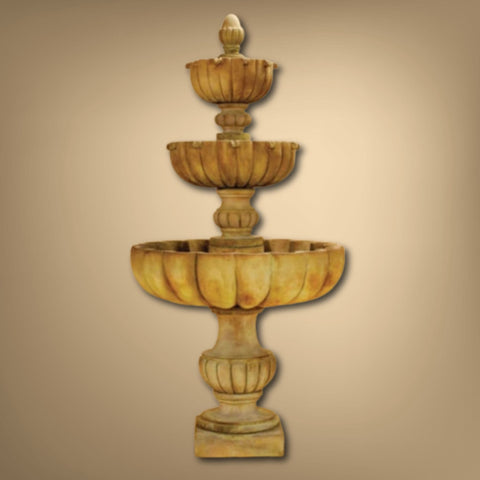 Urbino Grande Tall Three Tier Fountain With Gradient Color Background