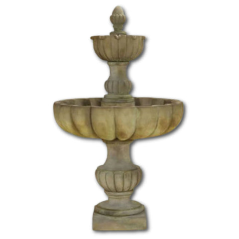 Urbino Grande Tall Two Tier Fountain With Plain White Background