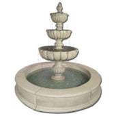 Urbino Grande Three Tier Easy Pond Fountain With Plain White Background