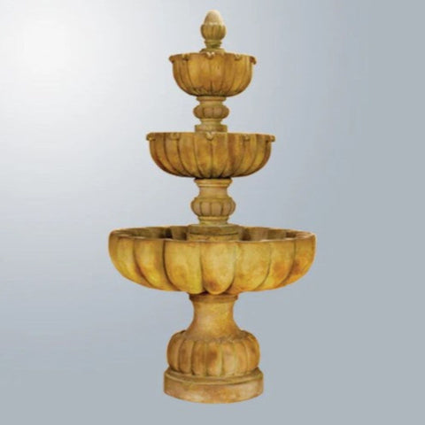Urbino Grande Three Tier Fountain With Gray Gradient Background