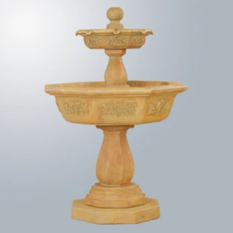 Uva Two Tier Outdoor Water Fountain With Bluish Colored Background