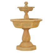 Uva Two Tier Outdoor Water Fountain With Plain White Background