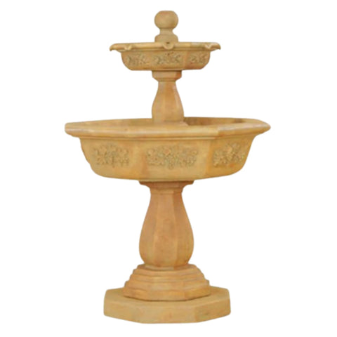 Uva Two Tier Outdoor Water Fountain With Plain White Background