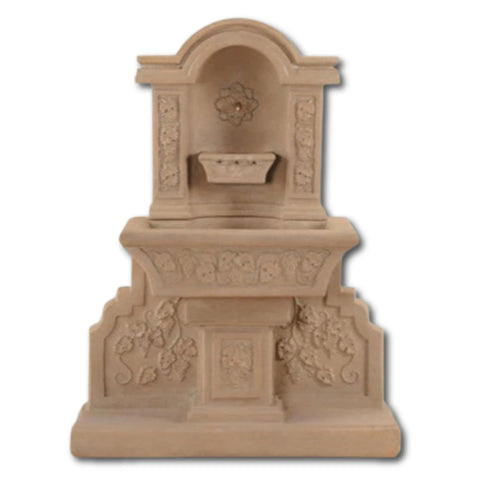 Uva Wall Outdoor Fountain With Plain White Background