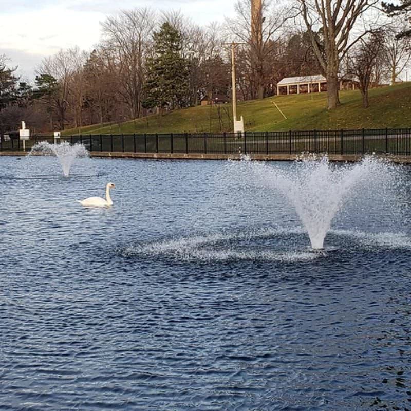 Vanguard Typhoon 3/4 HP Floating Display Aerator On The Water Two Aerators