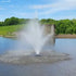 Thumbnail for Vanguard Hydro Torque Series Floating Lake Fountain Open Lake View With Grassy Hillside