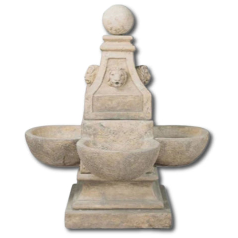 Venetian Lion Outdoor Water Fountain With Plain White Background