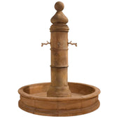 Ventoux Fountain with 66Inch Round Pond For Bronze Spouts With  Plain White Background