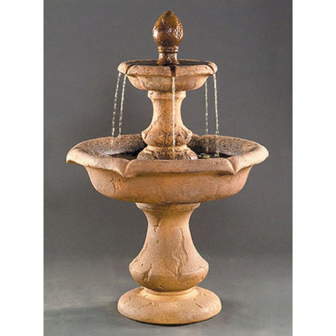 Verona Two Tier Garden Fountain - Short With Colored Background