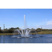 Vertex AerationJet Floating Fountain Radiating Water With Two Posts Behind