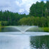 Thumbnail for Vertex FunnelJet Floating Pond Fountain With Tall And Short Green Trees Behind