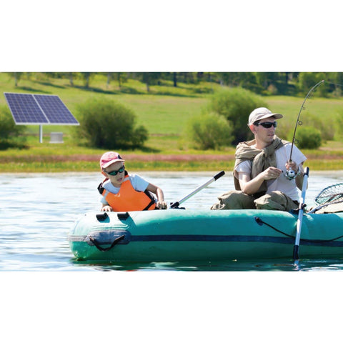 Vertex Solar Pond Aerator With Father And Son Fishing