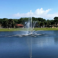 Thumbnail for Vertex TriTier Floating Pond Fountain Water Splashing With House And Landscape Behind